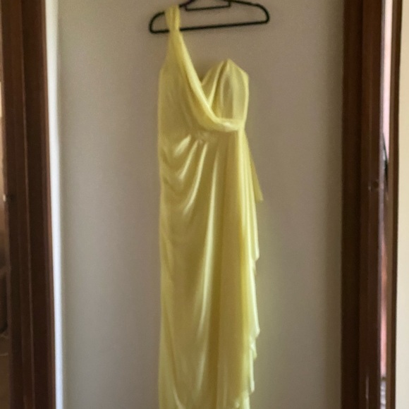 mrk Dresses & Skirts - One shoulder full length yellow formal dress worn once size 12 very flattering